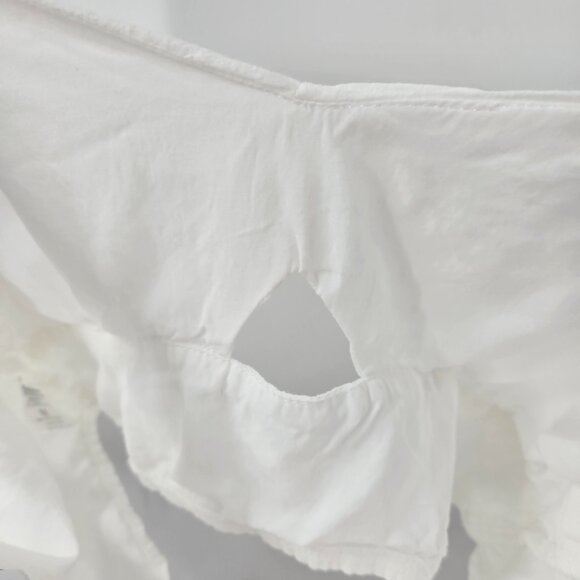 Hyfve White Rayon Cut Out Back Zipper Crop Top Size Medium - Picture 10 of 14